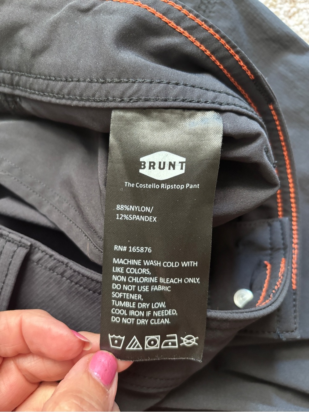BRUNT The Costello Ripstop Pant Lightweight Breathable Work Pants Black 36x30 - Picture 7 of 11